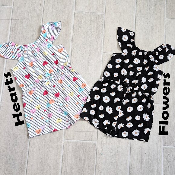 Girls Summer Pull-on Rompers NWOT Sizes 2T to 7/8 Pick any 2 Super cute prints - Picture 4 of 5